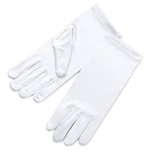 lot 2805 image: ZaZa Bridal Girls Fancy Stretch Satin Dress Gloves Wrist Length 2BL-Girls Size Medium (6-8yrs)White