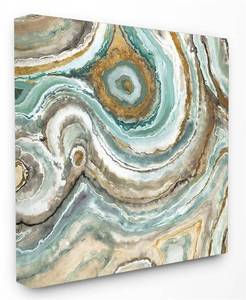 lot 2810 image: Stupell Home D�cor Aqua Geode Stone Oversized Stretched Canvas Wall Art, 24 x 1.5 x 24, Proudly Made in USA, Retail $40