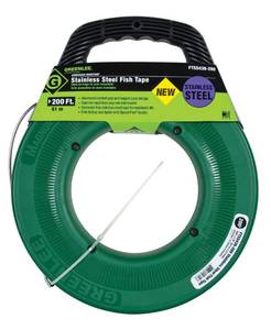 lot 2834 image: Greenlee FTSS438-200 Stainless Steel Fish Tape, 200-Feet x 18-Inch