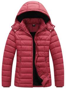 lot 2846 image: ALPIXIS Womens Quilted Down Coat Waterproof Warm Thicken Flannel Lined with Detachable Hood Windproof Winter Puffer Jacket Claret03-XXL, Retail $60