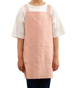 lot 2860 image: Caatoor Kids Cotton Cross Back Aprons Children Chef Pure Child Apron with 2 Pockets for Baking Painting Cooking (Pink, One Size)