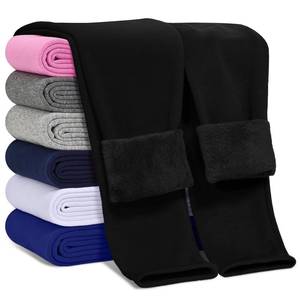 lot 2881 image: Kiiavoro Girls Fleece Lined Leggings Cotton Kids Winter Warm Leggings Thick Thermal Tights Pants 2 Pack, Black,Black 10-12Y