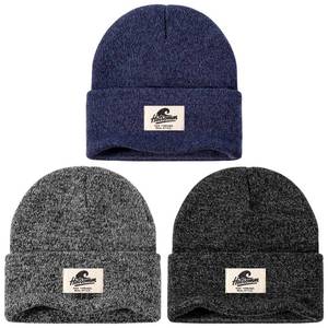 lot 2888 image: 3 Packs Winter Beanie Hats for Men Women, Unisex Soft Warm Thick Beanies, Cuffed Knit Skull Cap BlackGrayNavy Mix