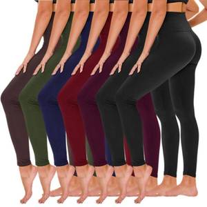 lot 2890 image: TNNZEET 7 Pack Leggings for Women - Black High Waisted Yoga Pants with Pockets Fleece Lined Leggings Women, LXL