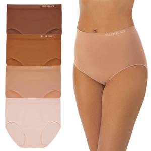 lot 2892 image: ELLEN TRACY Womens Seamless Underwear - No Show Full Coverage - Stretchy Full Brief Panties for Everyday Wear - 4-Pack, Nude Pack, 3X