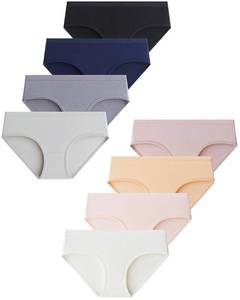 lot 2895 image: Domee Teen Girls Cotton Underwear Panties Briefs Pack of 8 Underpants Solid Color 13-14 Years (Manufacturer Size L)