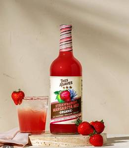 lot 2899 image: 12 Count Tres Agaves Organic Strawberry Margarita Mix 33.8 Oz Bottles, Retail $172