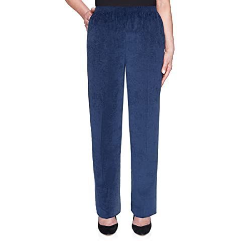 lot 1140 image: Alfred Dunner Petite Womens Classic Corduroy Pull-On Average Length Pant, Navy, 6P - Retail $18