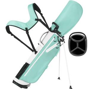 lot 1204 image: Full Choice Lightweight Golf Stand Bag with 4-Way Full-Length Dividers, Softed Dual Straps & Stand �� Ideal Golf Carry Bag for Women and Men, Great for Pitch n Putt Golf Clubs Bag, Mint - Retail $80