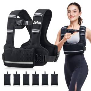 lot 1296 image: ZELUS Weighted Vest for Women Men, 4-10lb11-20lb20-32lb Curve-Fit Ergonomic Design Adjustable Workout Vest with 6 Iron Sand Bags, SGS-Certified Rucking Vest for Strength Training & Cardio Workouts - Retail $55