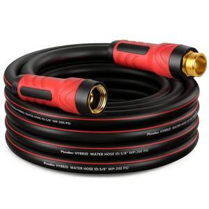 lot 1287 image: Garden Hose 25ft x 58, NON-EXPANDABLE Heavy Duty Premium Flexible Water Hose, No Kink, Leakproof, Lightweight Hybrid Hose with Male to Female Fittings for Household&Backyard - Retail $26