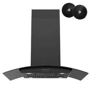 lot 1274 image: FIREGAS 36 inch Island Range Hood 700 CFM, DuctedDuctless Convertible Stove Hood3-Speed Fan, LED Lights, Button Control Ceiling Mount Range Hood Vent for Kitchen - Retail $370