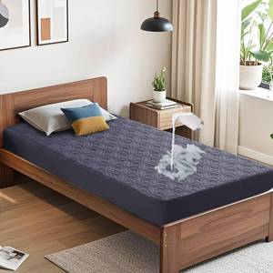 lot 1294 image: BEDLORE Waterproof Mattress Protector, Twin Size Mattress Pad with Deep Pocket 6-15 Depth, Soft Dirt-Proof Double Bed Mattress Cover for Bedroom, College Dorm, Hotel (Navy Blue) - Retail $23