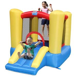 lot 1009 image: ACTION AIR Bounce House, Toddler Inflatable Bounce House with Blower for IndoorOutdoor, Bouncy Castle with Durable Sewn and Extra Thick, Jump House with Slide for Kids (9309Y) - Retail $150