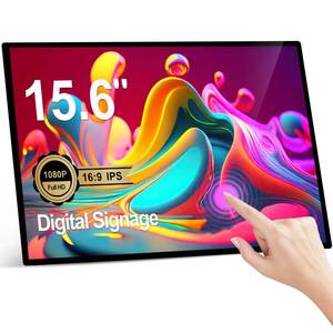 lot 1014 image: AYSTekMann 15.6 Digital Signage Displays 10000 mAh Capacitive Touch Screen Advertising Display with HDMI-in, All in One LCD Commercial Monitor Player with Android 11(232GB) - Retail $250