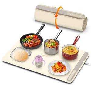 lot 1033 image: iTRUSOU Electric Warming Tray - Full Surface Heating,Rollable & Portable,Premium Silicone Nano-Material,3 Temperature Settings,Auto Shut-Off -Versatile Food Warmer for Gatherings,Parties,Everyday Use - Retail $40
