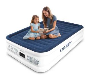 lot 1037 image: KINGJERRY Air Mattress Full with Built in Pump, 18 Raised Comfort Full Size Air Mattress, Dual-Layer Leakproof Blow Up Mattress, Support 600 lbs, 2.5-Min Inflation Air Bed for Home Camping Guests - Retail $115