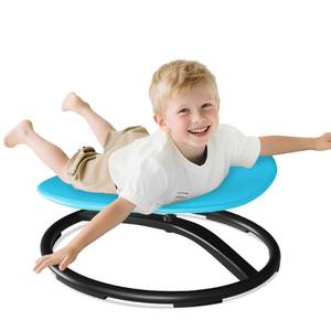lot 1046 image: 21 L � 19 W Large Size Spinning Chair For Autistic Kids, Toddler Sensory Spinning Chair, Sensory Toys Gifts For Kids With Autism & ADHD, Sit And Spin Training Body Coordination, Azure Rounded Shape - Retail $45