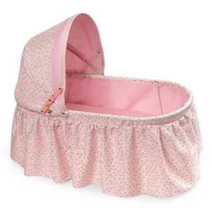 lot 1049 image: Badger Basket Folding Doll Cradle with Rosebud Fabric - Retail $54