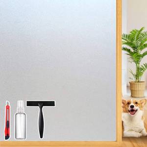 lot 1060 image: Frosted Glass Window Privacy Film Decorative,  2 Way Frosting Privacy Film for Glass Windows, Static Cling Tint for Home Anti-UV, Covering Clings 29.5 by 78.74 - Retail $27