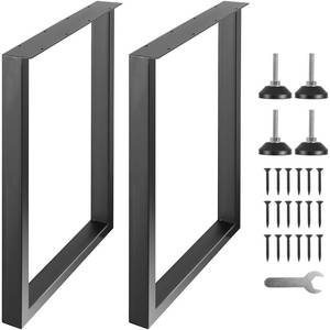 lot 1062 image: VEVOR 28 Inch Adjustable Furniture Legs, Square Reinforced Steel Office Table Legs Set of 2 for DIY, Max Load 1000 lbs Heavy Duty Desk Legs, Quick Instalation & Rich Accessories Legs Black - Retail $47