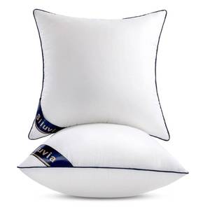 lot 1075 image: Siluvia 20x20 Pillow Inserts Set of 2 Decorative Square Square Throw 20 Pillows with 100% Cotton Cover for Sofa, Couch, and Bed - White - Retail $30
