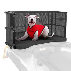 lot 1081 image: KEMIMOTO ATV Dog Carrier Seat, Heavy-Duty Four Wheeler Pet Seat and Carrier with Safety Steel Frame Compatible with Can am Sportsman Fourtrax Foreman Kawasaki Brute Force Most ATVs item was factory sealed, I opened it - Retail $159