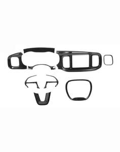 lot 1085 image: Hoolcar for Dodge Charger 2015 Interior Decoration Accessories Central Control Dashboard Panel Trim & Steering Button Frame Trim Kit Carbon Fiber ABS Plastic, some parts may be missing, not sure - Retail $91