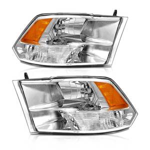 lot 1146 image: AXLAHA 2009-2018 Dodge Ram Headlights Assembly for 2009-2018 Dodge Ram 1500, 2010-2018 Dodge Ram 25003500 Chrome Housing Amber Reflector Driver and Passenger Side - Retail $93