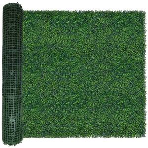 lot 1150 image: ODTORY Artificial Boxwood Roll,48x120 in (40 sqft) UV-Anti Faux Ivy Boxwood Hedge Leaf Grass Wall for Patio Balcony Privacy, Garden, Backyard Greenery Wall Backdrop and Fence Decor - Retail $100