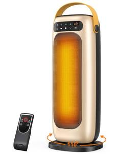 lot 1153 image: KQPZ Space Heater, 1500W PTC Ceramic Electric Heaters for Indoor Use with Remote, 4 Levels Room Heater with LED Touch Display, 110° Oscillation,10H Timer,Fast & Safe Portable Heater for Bedroom Office - Retail $50