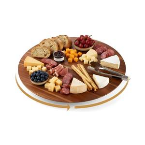 lot 1168 image: NABYTOK 18 Acacia Wood Turntable Organizer  Lazy Susan for Table Top, Cabinet or Pantry  Wooden Rotating Tray for Kitchen Countertop, Durable, Easy to Clean, No Assembly Needed - Retail $43