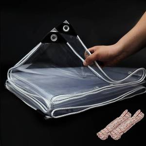 lot 1170 image: EASTARP 12x12 20 Mil Heavy Duty Clear Vinyl PVC Tarp,UV Resistant Glass Tarps Transparent Tarpaulin with Grommets&Reinforced Edges,Suit for Plant Greenhouse Balcony Garden Pet Hutch Roof,Full Size - Retail $79