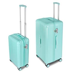 lot 1216 image: WireHot Carry-on 20 Inch and 28 Inch Square Thickened ABSPC Hard Shell luggage, 2-Piece Suitcase Set with TSA Lock & Dual Zipper Mesh Inner Layer Design, Mint Green - Retail $110