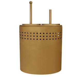 lot 1219 image: Blue Donuts Toilet Brush and Plunger Set with Holder, Modern Gold Bathroom Accessories Toilet Plunger and Toilet Bowl Brush Combo - Retail $40