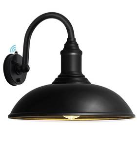 lot 1222 image: DENGNBJ 21 Large Outdoor Gooseneck Barn Light Dusk to Dawn, Classic Outdoor Farmhouse Gooseneck Light for Porch, Garage, Exterior Lighting - Retail $171