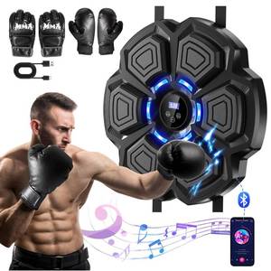 lot 1228 image: 2025 Music Boxing Machine Upgrade - Smart Bluetooth,Two Pairs of Gloves.Multiple Modes.Wall-Mounted for HomeOfficeGym.Ideal for Adults and Kids.Space-Saving,Brings Fun Workouts and Family Fun. - Retail $100