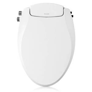 lot 1259 image: Brondell Bidet Toilet Seat, Non-Electric Swash Ecoseat, Fits Elongated Toilets, White - Dual Temperature, Dual Nozzle System - Bidet with Easy Installation - Retail $120
