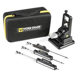 lot 1260 image: Work Sharp Precision Adjust Elite Knife Sharpener - Adjustable Knife Sharpening System - For Hunting, Serrated & Kitchen Knives - Retail $130