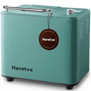 lot 1266 image: Neretva Bread Maker, 20-IN-1 2LB Bread Machine Dual Heater Bread Maker Machine Automatic with Nonstick Ceramic Pan, 15H Timer & 1H Keep Warm Set, Low Noise, Stainless Steel Breadmaker Recipe-Green - Retail $140