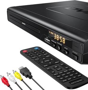lot 1275 image: DVD Players for TV with HDMI, DVD Players That Play All Regions, Simple DVD Player for Elderly, CD Player for Home Stereo System, Included HDMI and RCA Cable - Retail $30