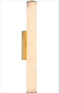 lot 8516 image: Spanish Natural Marble Wall Sconces Strip Alabaster Wall Lighting All Copper Indoor Nordic Sconce Wall Lamps for Bedroom Staircase Living Room Corridor