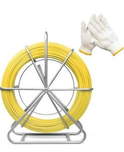 lot 8534 image: 6mm x 500ft Duct Rodder, Fiberglass Fish Tape, Fish Tape Cable Puller with Durable Steel Stand, Heavy-Duty Wire Running Rod for Conduit & Electrical Installations