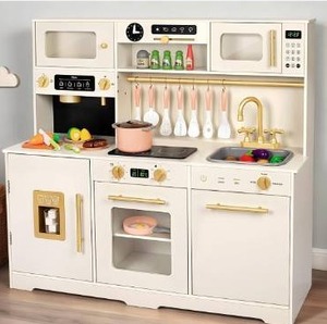lot 8536 image: Wooden Toddler Play Kitchen Set Toys, Kids Kitchen Playset with Accessories, Cooking Stove, Play Sink, Play Food, Kitchen Accessories for Baby Toddler Kids Toys, Pretend Toy Kitchen for Girls Boys