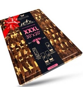 lot 8548 image: (109)30 x 20 Acacia Wood End Grain Cutting Board Extra Large, XXXL Noodle Board Stove Cover, Heavy-Duty Butcher Block, 3XL Meat Chopping Board, Oversized Turkey Carving Board, Charcuterie Board