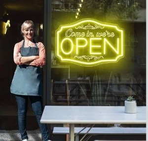 lot 8551 image: LED Open Signs for Bussines Ultra Bright 12V Neon Open Signs Light Up Open Sign with ONOFF Switch for Window Storefront Florists Bar Cafes Restaurant