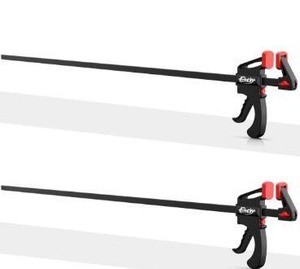 lot 8563 image: 36 Bar Clamps for Woodworking 2-Pack, One-Handed ClampSpreader, Light-Duty Quick-Change F Clamp with 130 LBS Load Limit, Ideal