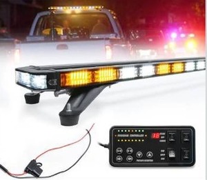 lot 8565 image: LUMENIX 48 Inch Rooftop Strobe Emergency Lights Bar Heavy-Duty Warning Flashing Traffic Lightbar wLED Alley and Take Down Light for Construction Vehicles Towing Work Trucks Snow Plows - White Amber