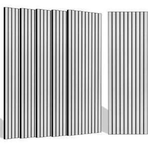 lot 8570 image: Sound Proof Panels for Walls,Decorative Self-Adhesive Acoustical Wall Panels,3D Slat Sound Panels for Home Office Studio (White 01)