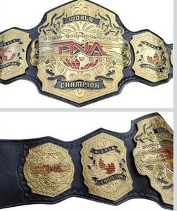 lot 8592 image: TNA World Wrestling Championship Belt - TNA World Heavyweight Replica Title Adult Size Championship Belt 2mm